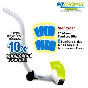 Ez Moves As Seen On TV Furniture Moving System 8 Rubber Sliders And Bar New